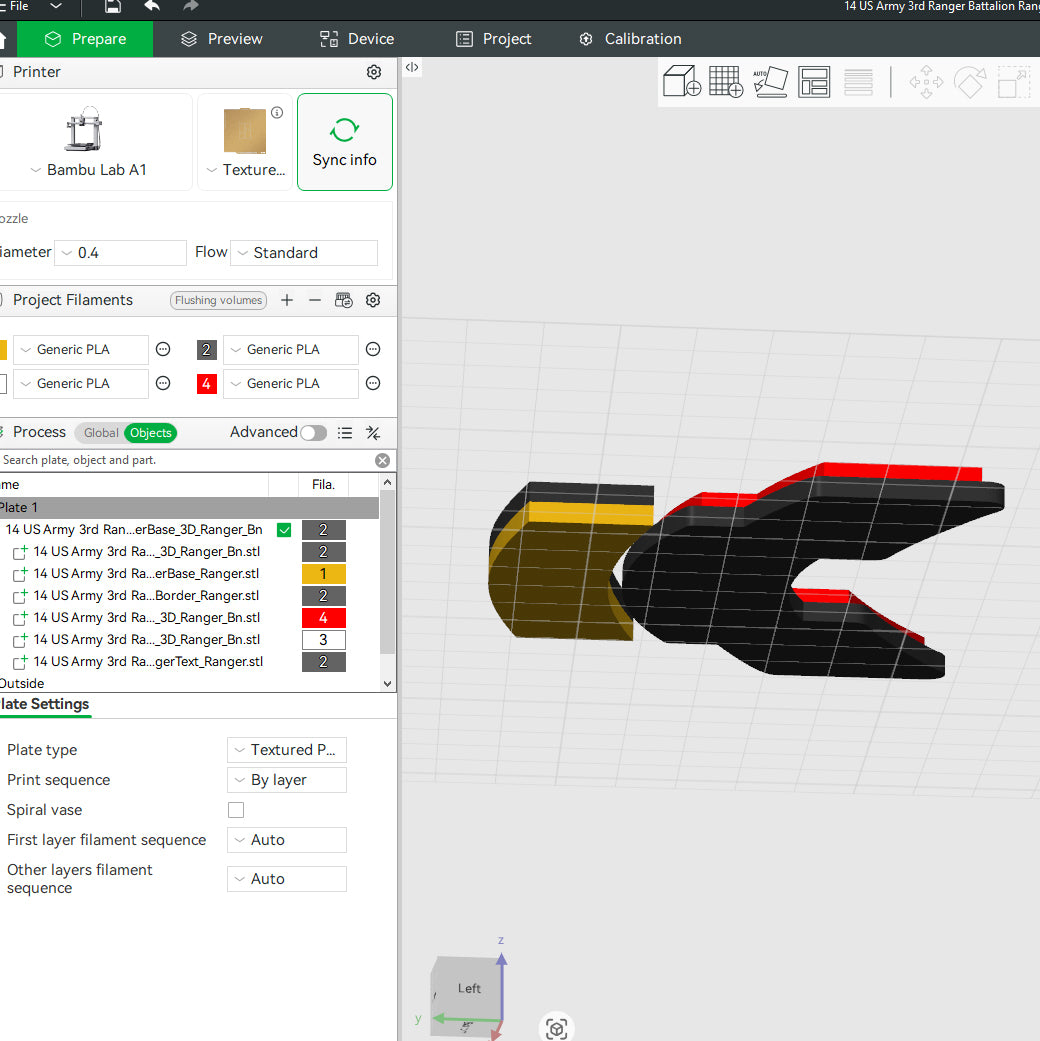 US Army 3rd Ranger Bn Ranger Battalion Officer Insignia Emblem Symbols 3D STL Files For 3D Printing Using 3D Printer Machines