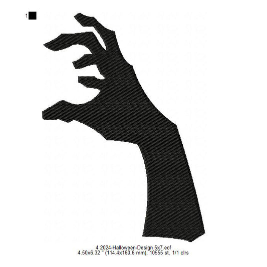 Halloween Scary Hand Shadow Symbols Silhouette Machine Embroidery Digitized Design Files