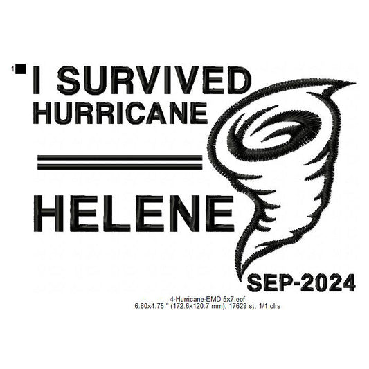 Hurricane Helene Storm Cyclone Machine Embroidery Digitized Design Files