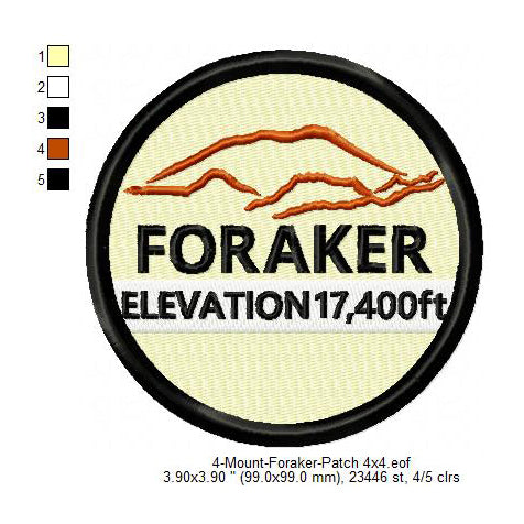 Mount Foraker Mountains Merit Badge Machine Embroidery Digitized Design Files