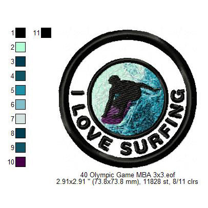 Olympic Sports Sailing Shooting Skateboarding Surfing Swimming Table Tennis Taekwondo Tennis Trampoline Gymnastics Silhouette Badges Patches Machine Embroidery Digitized Design Files