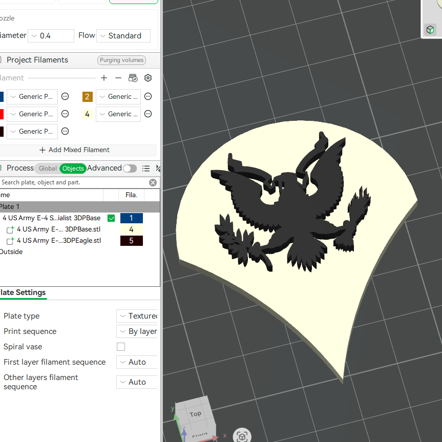 US Army Military E-4 Corporal E-4 Specialist Officer Insignia Emblem Symbols 3D STL Files For 3D Printing Using 3D Printer Machines