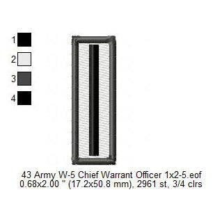 US Army W-5 Chief Warrant Officer Mess Uniform Insignia Symbols Emblems Patches Machine Embroidery Digitized Design Files