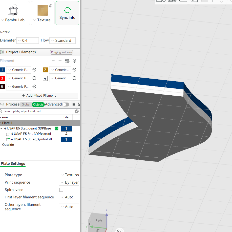 US Air Force USAF E5 Staff Sergeant,  E6 Technical Sergeant, E7 1st Sergeant Rank Insignia Emblem 3D STL Files For 3D Printing Using 3D Printer Machines