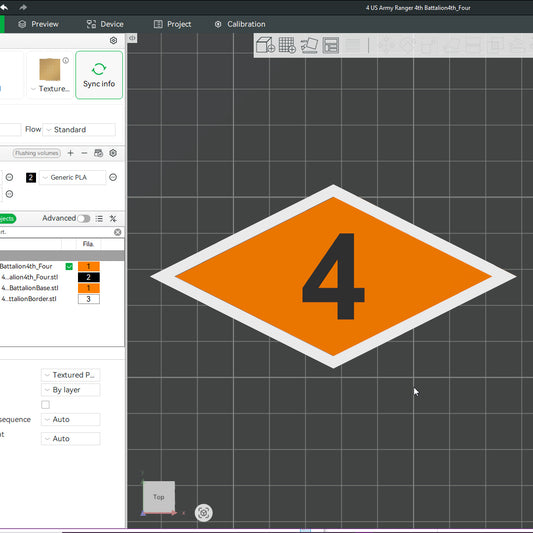 US Army Ranger 4th Battalion Officer Insignia Emblem Symbols 3D STL Files For 3D Printing Using 3D Printer Machines