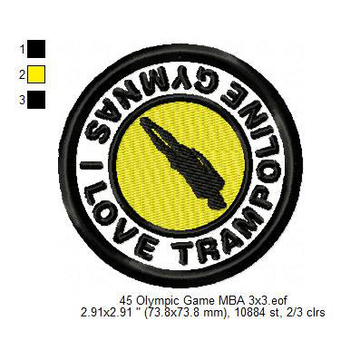 Olympic Sports Sailing Shooting Skateboarding Surfing Swimming Table Tennis Taekwondo Tennis Trampoline Gymnastics Silhouette Badges Patches Machine Embroidery Digitized Design Files