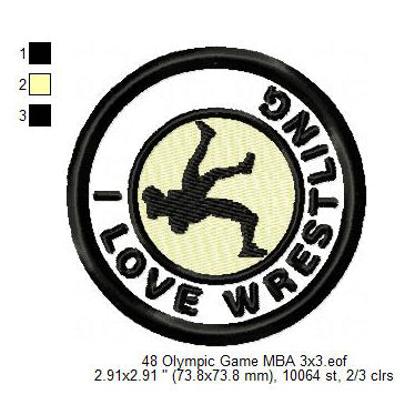 Olympic Sports Triathlon Patches Weightlifting Patches Wrestling Patches Wushu Taolu Silhouette Badges Patches Machine Embroidery Digitized Design Files