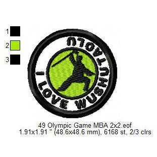 Olympic Sports Triathlon Patches Weightlifting Patches Wrestling Patches Wushu Taolu Silhouette Badges Patches Machine Embroidery Digitized Design Files