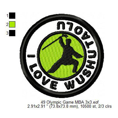 Olympic Sports Triathlon Patches Weightlifting Patches Wrestling Patches Wushu Taolu Silhouette Badges Patches Machine Embroidery Digitized Design Files