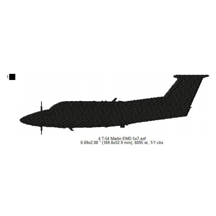 Cessna 172 Skyhawk, T-6 Texan, Th-73 Thrasher, T-54 Marlin US Navy Aircrafts Silhouette Set Machine Embroidery Digitized Design Files