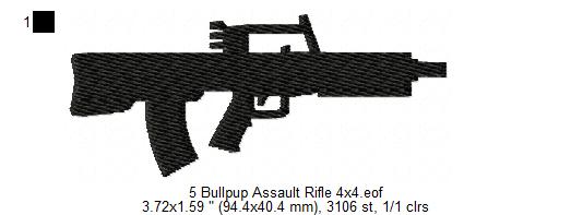 USA Popular Weapons Guns Rifles Silhouette Shadow Machine Embroidery Digitized Design Files | Dst | Pes | Hus | VP3 (Copy)