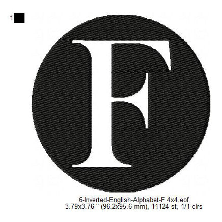 F English Alphabets Lettes Machine Embroidery Digitized Design Files ...