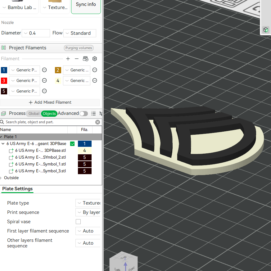 US Army Military E-5 Sergeant E-6 Staff Sergeant Officer Insignia Emblem Symbols 3D STL Files For 3D Printing Using 3D Printer Machines
