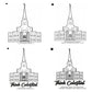 Houston Texas LDS Temple Outline Machine Embroidery Digitized Design Files