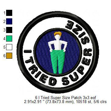 I Tried Super Size Dress FIFA Football Soccer World Cup Tourist Traveler 2026 Soccer Experience Merit Adulting Badge Patch Machine Embroidery Digitized Design Files