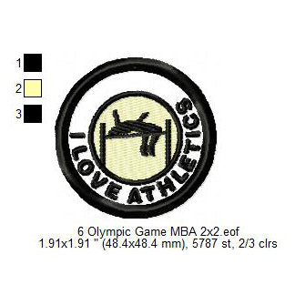 Olympic Sports Artistic Gymnastic Athletics Sprint High Long Jump Archery Silhouette Machine Embroidery Digitized Design Files
