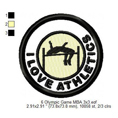 Olympic Sports Artistic Gymnastic Athletics Sprint High Long Jump Archery Silhouette Machine Embroidery Digitized Design Files