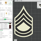 US Army Military E-7 Sergeant First Class E-8 First Sergeant Officer Insignia Emblem Symbols 3D STL Files For 3D Printing Using 3D Printer Machines