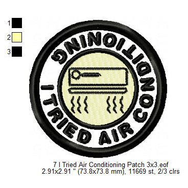 I Tried Air Conditioning FIFA Football Soccer World Cup Tourist Traveler 2026 Soccer Experience Merit Adulting Badge Patch Machine Embroidery Digitized Design Files
