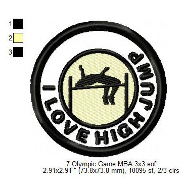 Olympic Sports Artistic Gymnastic Athletics Sprint High Long Jump Archery Silhouette Machine Embroidery Digitized Design Files