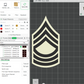 US Army Military E-7 Sergeant First Class E-8 First Sergeant Officer Insignia Emblem Symbols 3D STL Files For 3D Printing Using 3D Printer Machines
