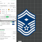 US Air Force USAF E7 Master Sergeant, E8 1st Sergeant, E8 Senior Master Sergeant Rank Insignia Emblem 3D STL Files For 3D Printing For 3D Printer Machines