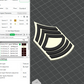 US Army Military E-7 Sergeant First Class E-8 First Sergeant Officer Insignia Emblem Symbols 3D STL Files For 3D Printing Using 3D Printer Machines