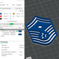US Air Force USAF E7 Master Sergeant, E8 1st Sergeant, E8 Senior Master Sergeant Rank Insignia Emblem 3D STL Files For 3D Printing For 3D Printer Machines