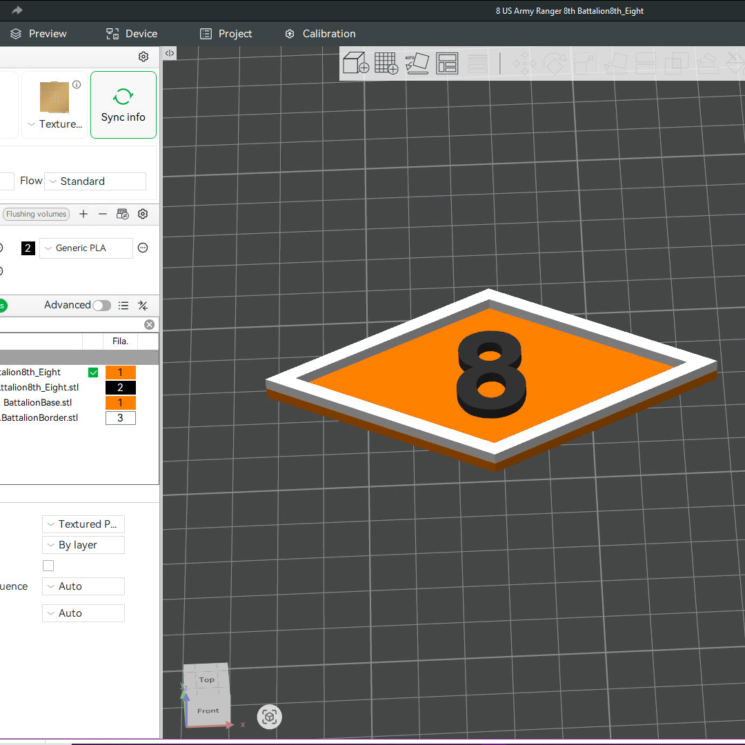 US Army Ranger 8th Battalion Officer Insignia Emblem Symbols 3D STL Files For 3D Printing Using 3D Printer Machines