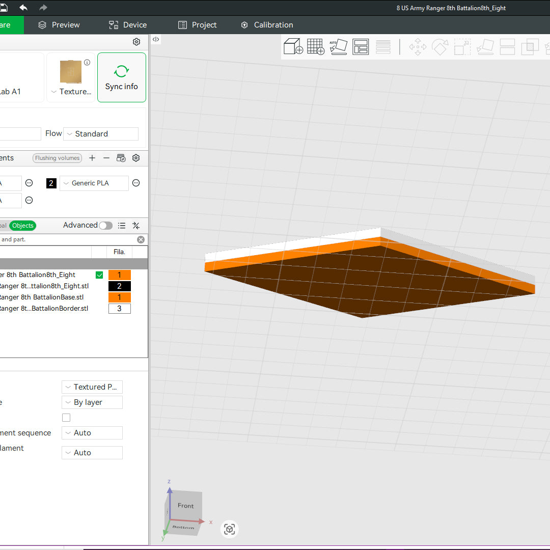 US Army Ranger 8th Battalion Officer Insignia Emblem Symbols 3D STL Files For 3D Printing Using 3D Printer Machines