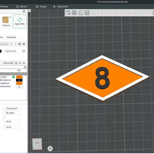 US Army Ranger 8th Battalion Officer Insignia Emblem Symbols 3D STL Files For 3D Printing Using 3D Printer Machines
