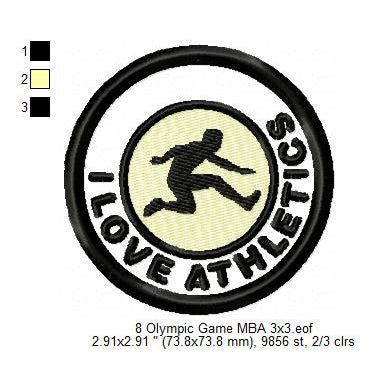 Olympic Sports Artistic Gymnastic Athletics Sprint High Long Jump Archery Silhouette Machine Embroidery Digitized Design Files