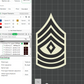 US Army Military E-8 Master Sergeant E-9 Command Sergeant Major Officer Insignia Emblem Symbols 3D STL Files For 3D Printing Using 3D Printer Machines