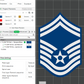 US Air Force USAF E7 Master Sergeant, E8 1st Sergeant, E8 Senior Master Sergeant Rank Insignia Emblem 3D STL Files For 3D Printing For 3D Printer Machines