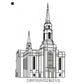Spanish Fork Utah LDS Temple Outline Machine Embroidery Digitized Design Files