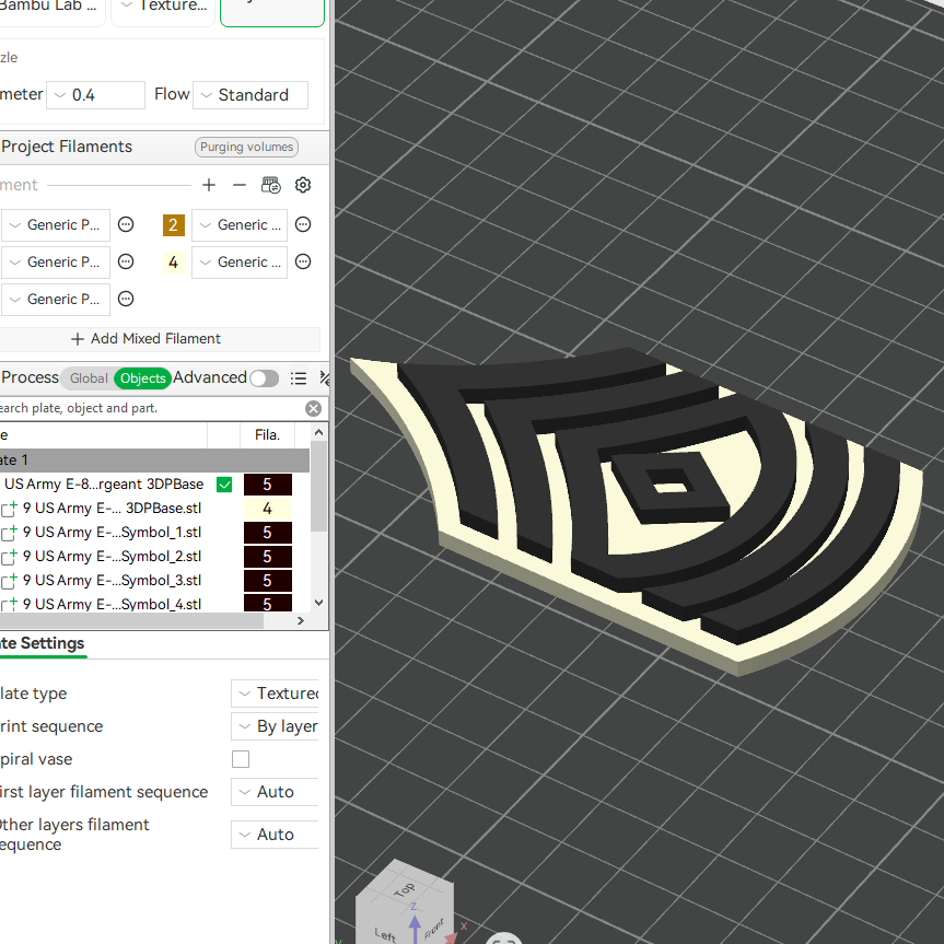 US Army Military E-8 Master Sergeant E-9 Command Sergeant Major Officer Insignia Emblem Symbols 3D STL Files For 3D Printing Using 3D Printer Machines