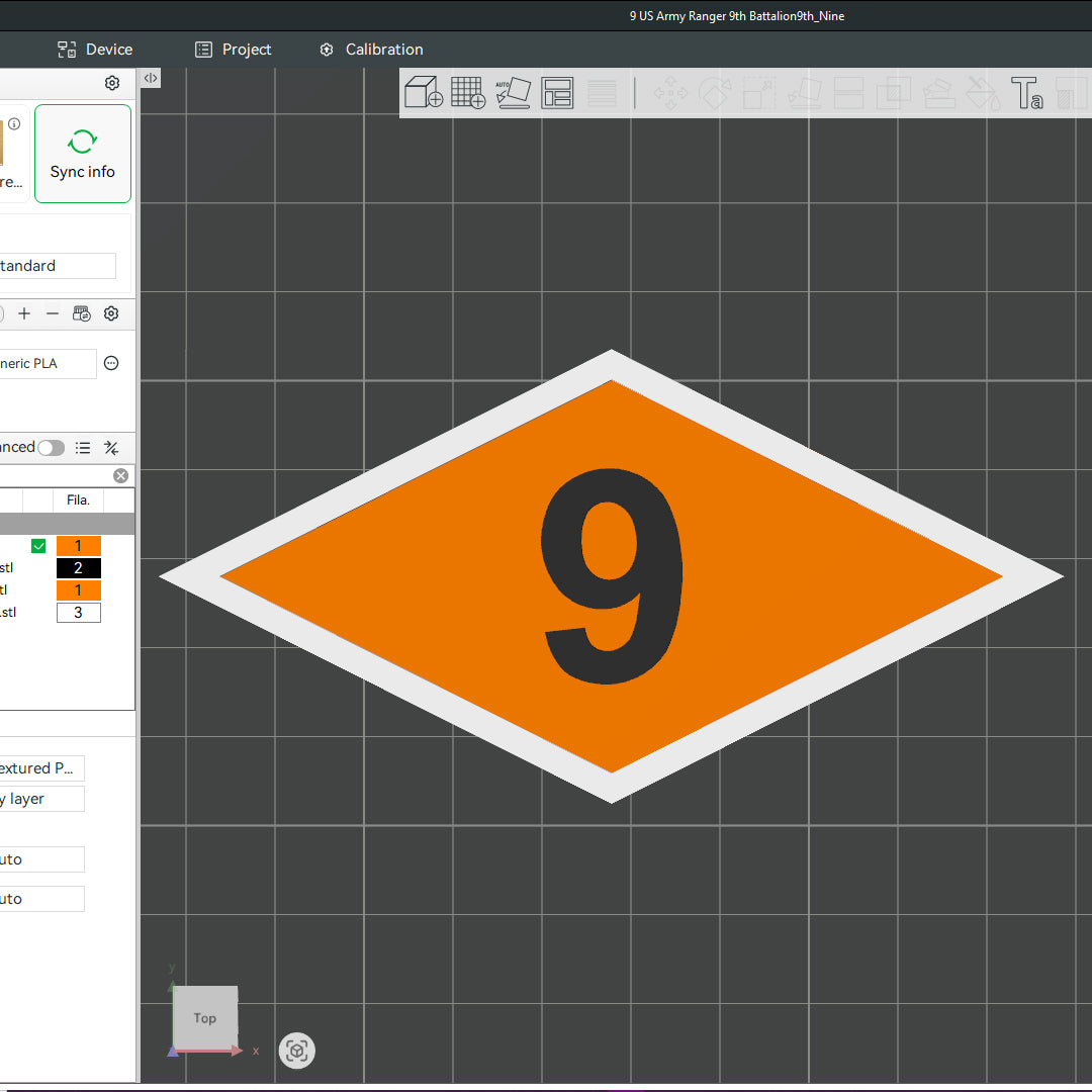 US Army Ranger 9th Battalion Officer Insignia Emblem Symbols 3D STL Files For 3D Printing Using 3D Printer Machines