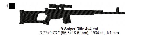 USA Popular Weapons Guns Rifles Silhouette Shadow Machine Embroidery Digitized Design Files | Dst | Pes | Hus | VP3 (Copy)
