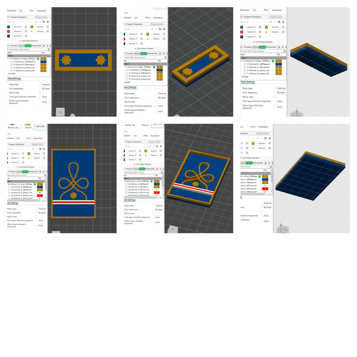US Army Military O-4 Major Mess Uniform Officer Insignia Emblem Symbols 3D STL Files For 3D Printing Using 3D Printer Machines