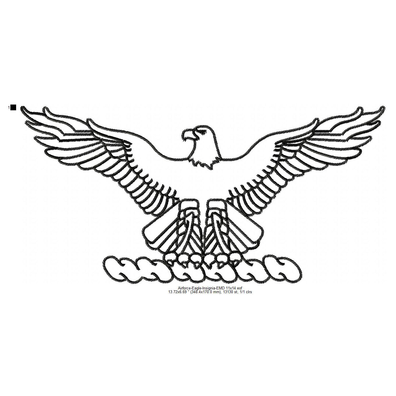 United States Air Force USAF Eagle Insignia Machine Embroidery Digitized Design Files