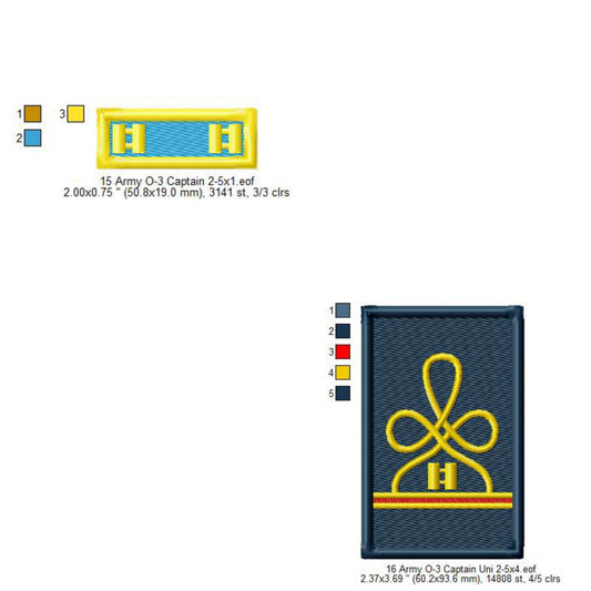 US Army O-3 Captain Mess Uniform Insignia Symbols Emblems Patches Machine Embroidery Digitized Design Files (Copy)