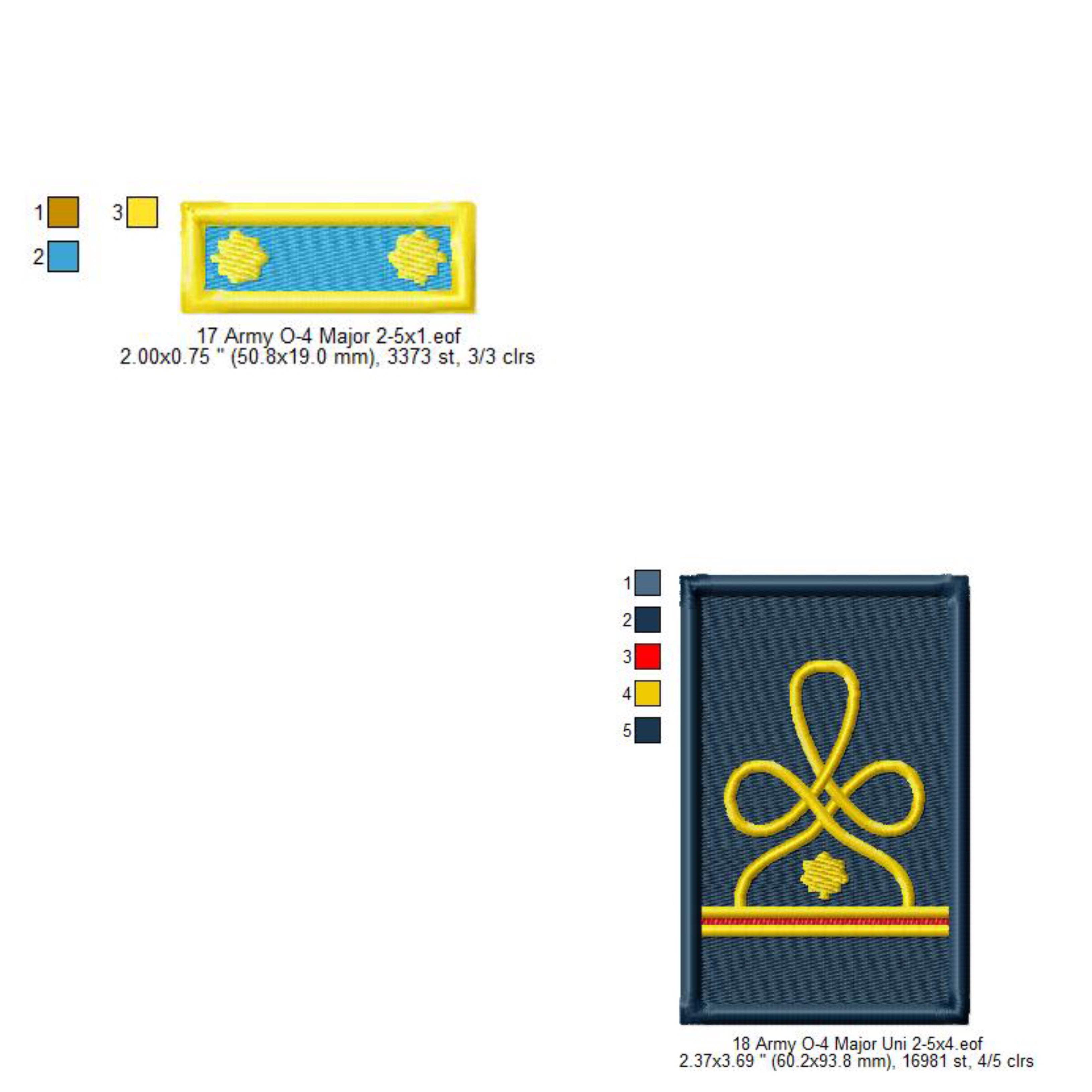 US Army O-4 Major Mess Uniform Insignia Symbols Emblems Patches Machin ...