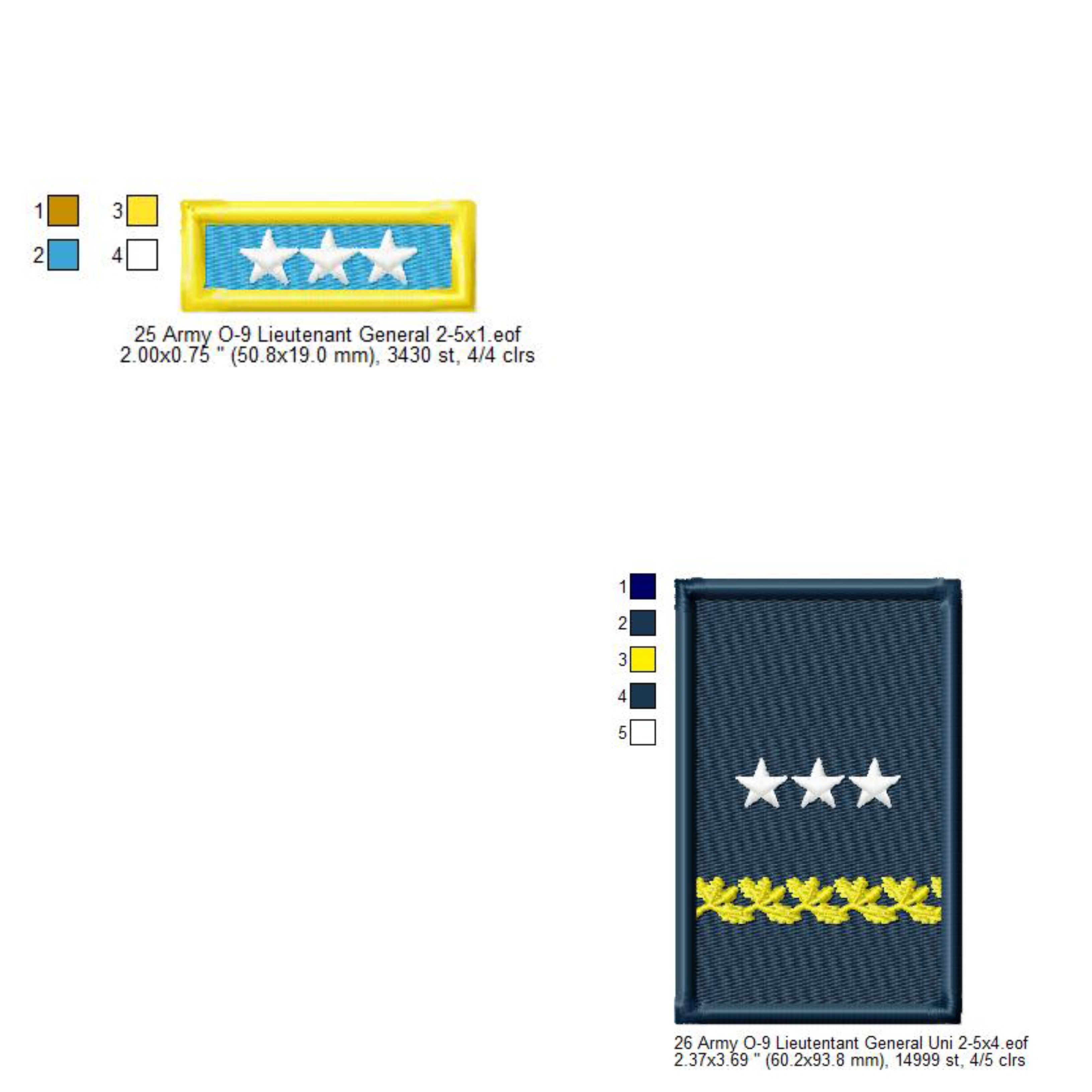 US Army O-9 Lieutenant General Mess Uniform Insignia Symbols Emblems P ...