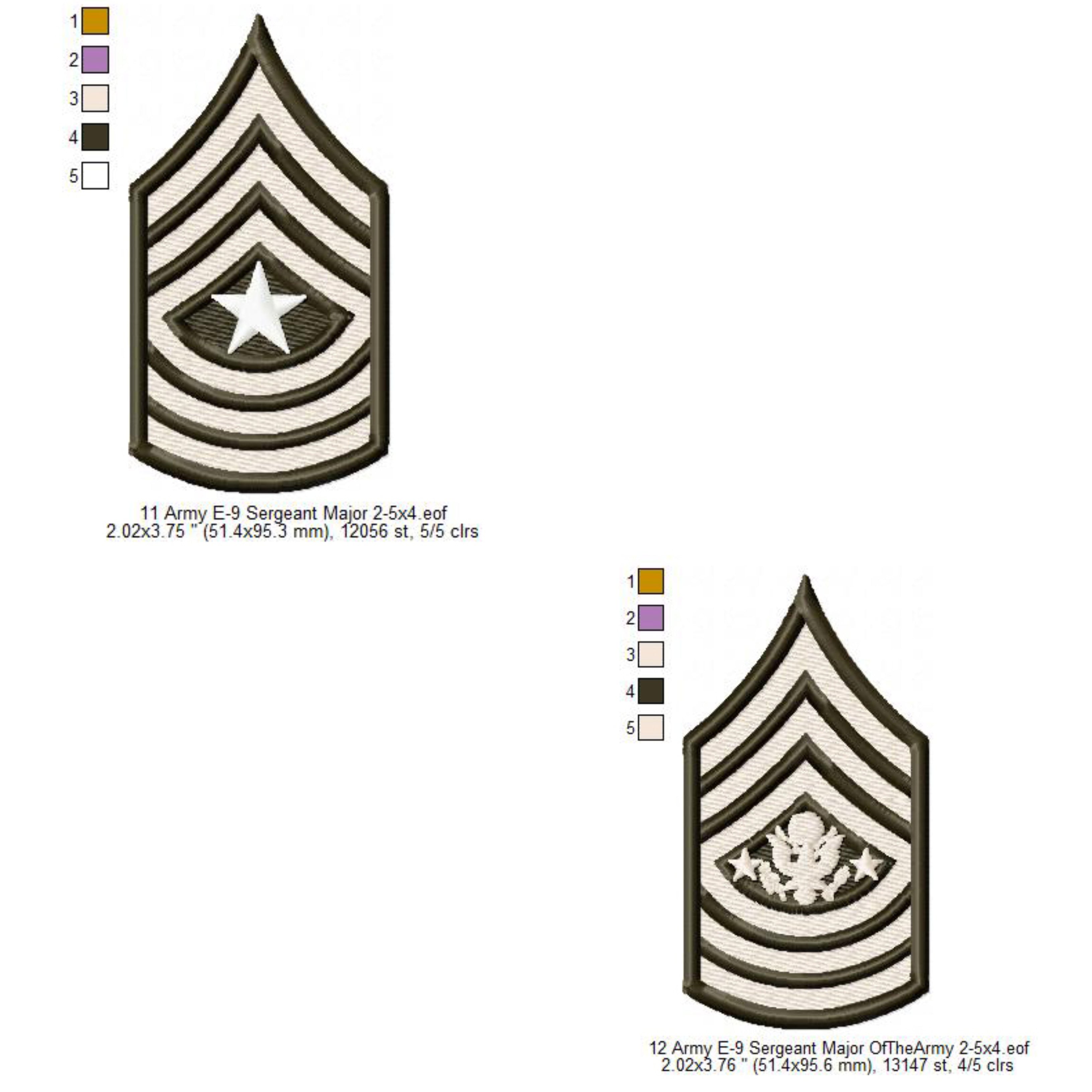 US Army E-9 Sergeant Major E-9 Sergeant Major Of The Army Insignia Sym ...