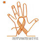 Hand CRPS Awareness Heart Ribbon Line Art Machine Embroidery Digitized Design Files