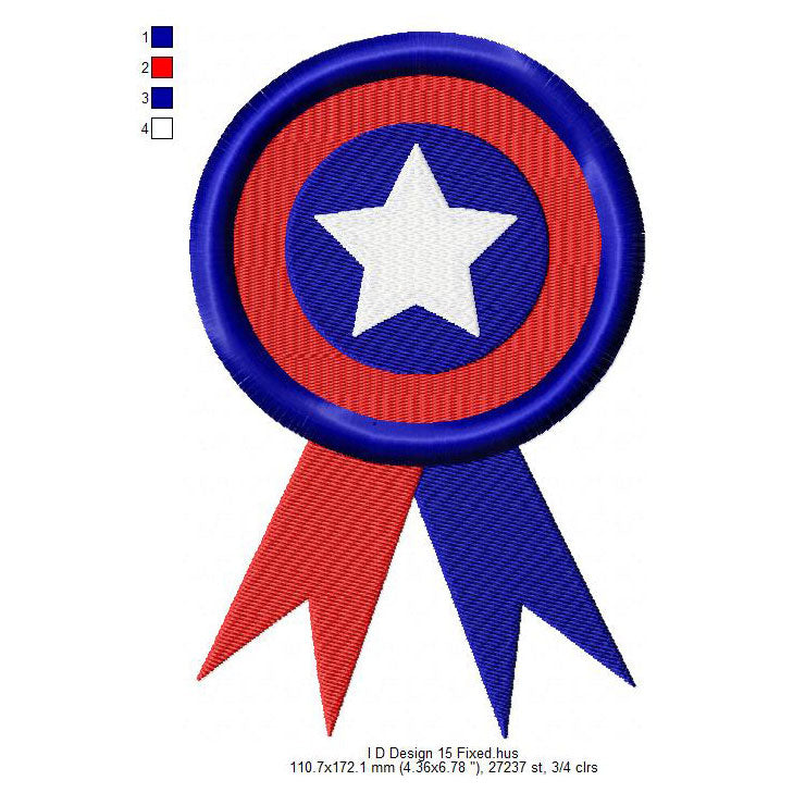 USA Independence Day Happy 4th of July Machine Embroidery Digitized Design Files | Dst | Pes | Hus | VP3