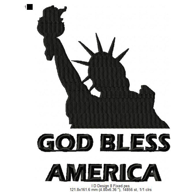 USA Independence Day Happy 4th of July Machine Embroidery Digitized Design Files | Dst | Pes | Hus | VP3