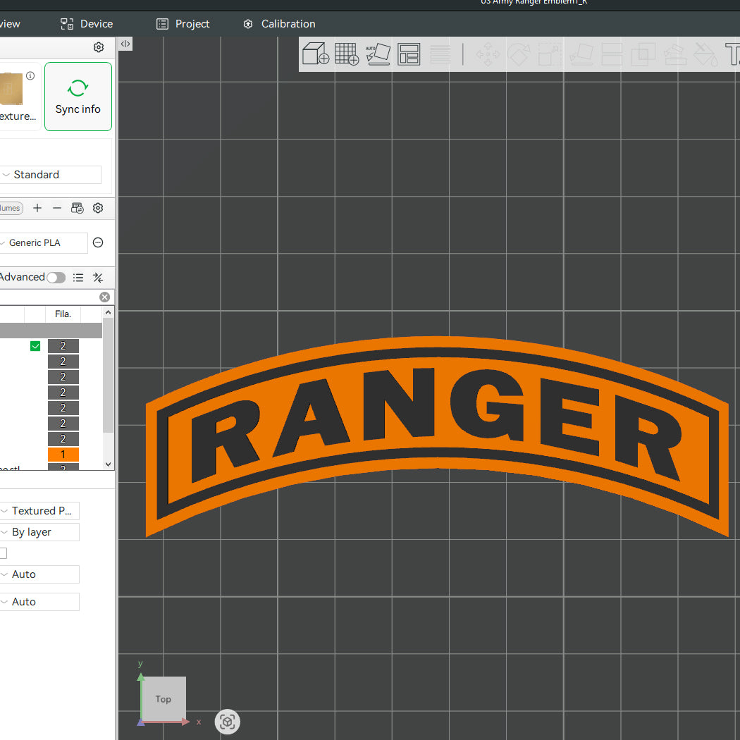 US Army Ranger Battalion Officer Insignia Emblem Symbols 3D STL Files For 3D Printing Using 3D Printer Machines