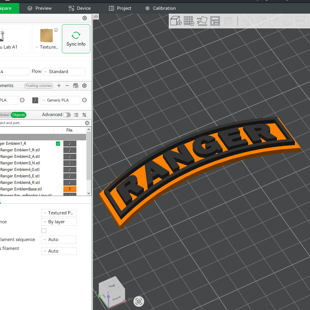US Army Ranger Battalion Officer Insignia Emblem Symbols 3D STL Files For 3D Printing Using 3D Printer Machines