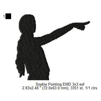 Sophie Cunningham Pointing You USA NBA Basketball Player Silhouette Machine Embroidery Digitized Design Files